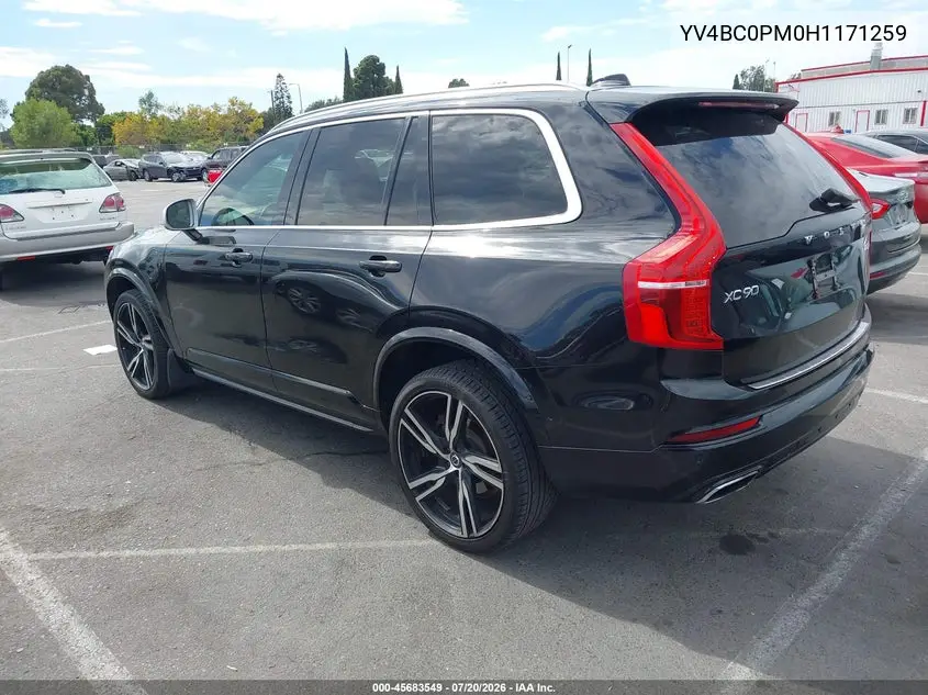 2017 Volvo Xc90 Hybrid T8 R-Design VIN: YV4BC0PM0H1171259 Lot: 45683549