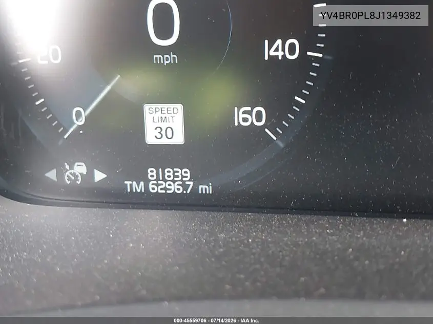 2018 Volvo Xc90 Hybrid T8 Inscription VIN: YV4BR0PL8J1349382 Lot: 45559706