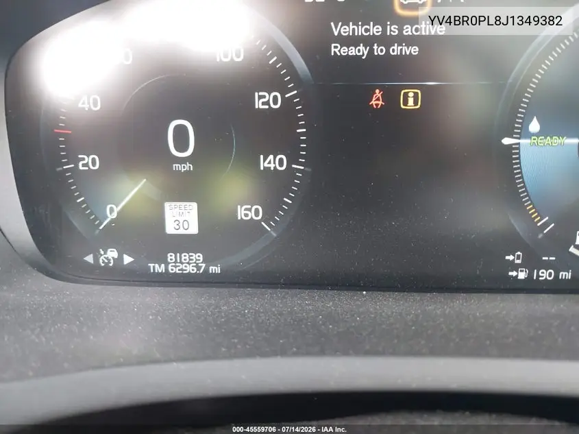2018 Volvo Xc90 Hybrid T8 Inscription VIN: YV4BR0PL8J1349382 Lot: 45559706