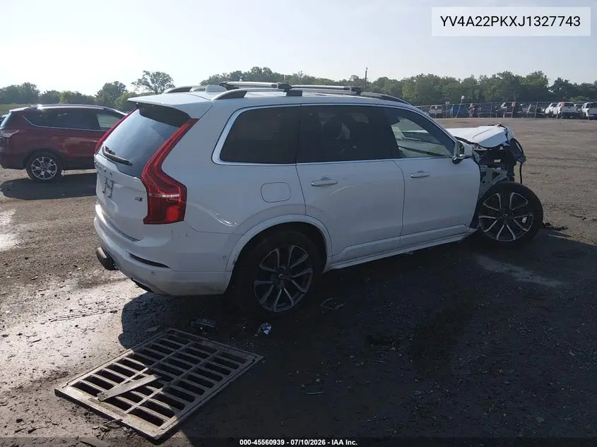 2018 Volvo Xc90 T6 Momentum VIN: YV4A22PKXJ1327743 Lot: 45560939