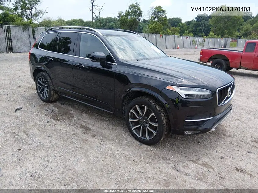 2018 Volvo Xc90 T5 Momentum VIN: YV4102PK6J1370403 Lot: 45577126