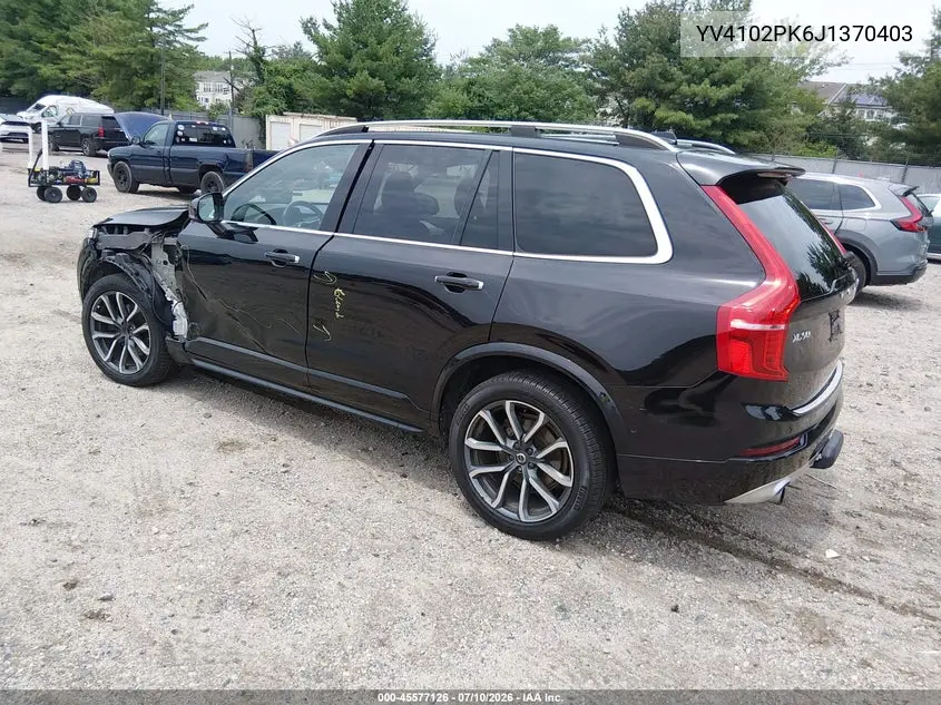 2018 Volvo Xc90 T5 Momentum VIN: YV4102PK6J1370403 Lot: 45577126