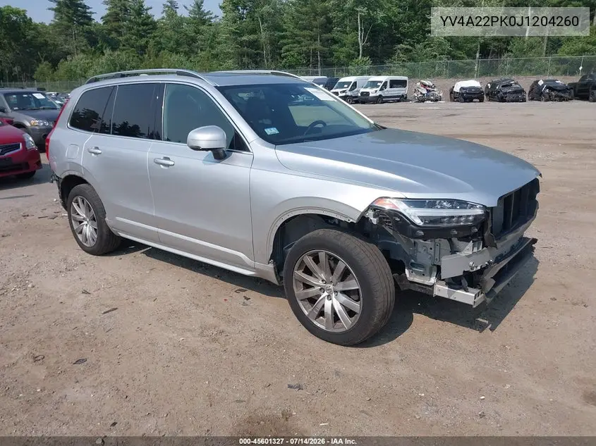 2018 Volvo Xc90 T6 Momentum VIN: YV4A22PK0J1204260 Lot: 45601327