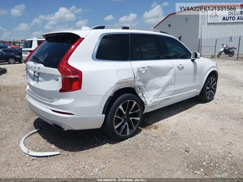 2018 Volvo Xc90 T6 Momentum VIN: YV4A22PK1J1331566 Lot: 45654270