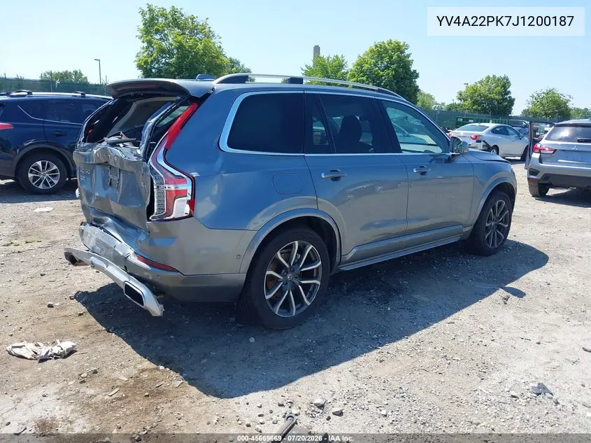 2018 Volvo Xc90 T6 Momentum VIN: YV4A22PK7J1200187 Lot: 45669669