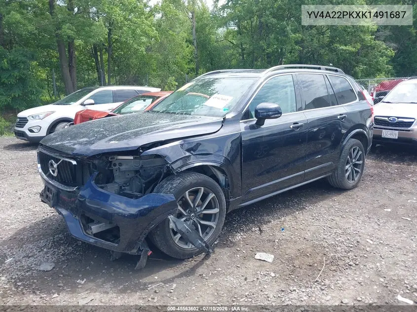 2019 Volvo Xc90 T6 Momentum VIN: YV4A22PKXK1491687 Lot: 45563602