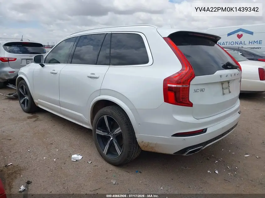2019 Volvo Xc90 T6 R-Design VIN: YV4A22PM0K1439342 Lot: 45662906