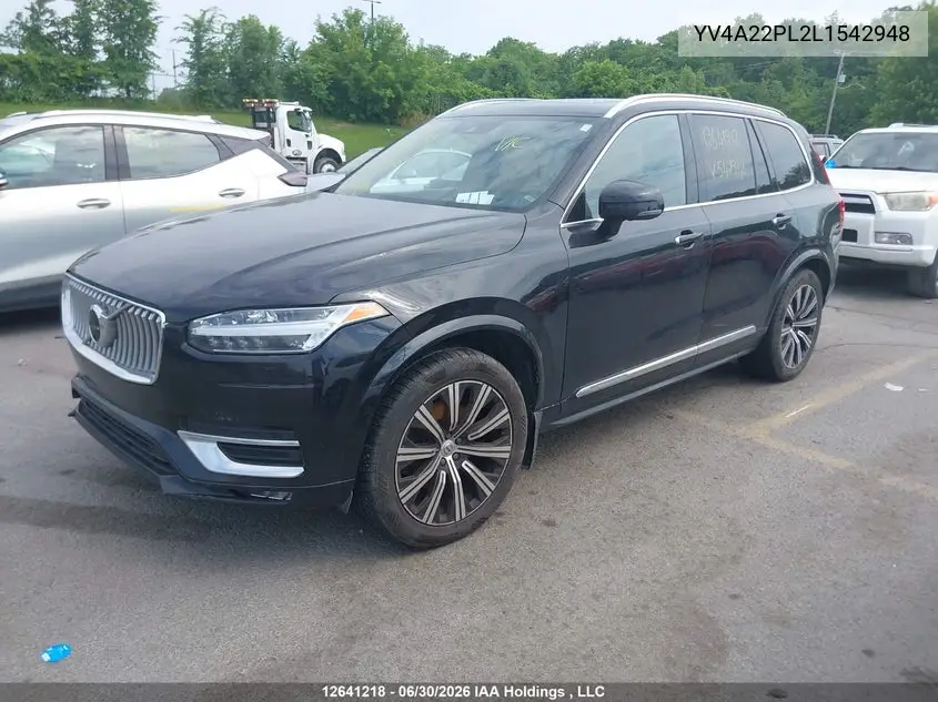 2020 Volvo Xc90 T6 Inscription VIN: YV4A22PL2L1542948 Lot: 12641218