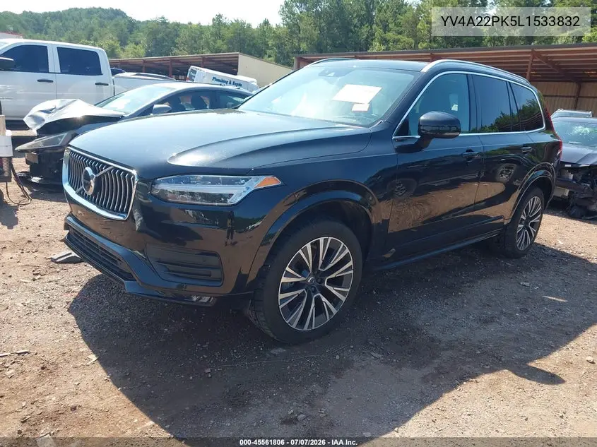 2020 Volvo Xc90 T6 Momentum 7 Passenger VIN: YV4A22PK5L1533832 Lot: 45561806