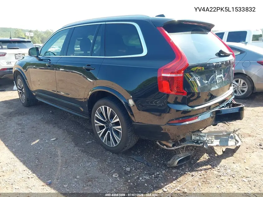 2020 Volvo Xc90 T6 Momentum 7 Passenger VIN: YV4A22PK5L1533832 Lot: 45561806