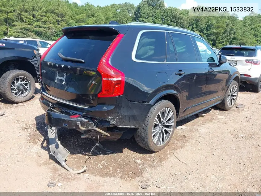 2020 Volvo Xc90 T6 Momentum 7 Passenger VIN: YV4A22PK5L1533832 Lot: 45561806