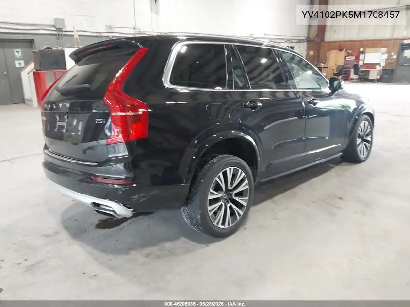2021 Volvo Xc90 T5 Momentum 7 Passenger VIN: YV4102PK5M1708457 Lot: 45205935