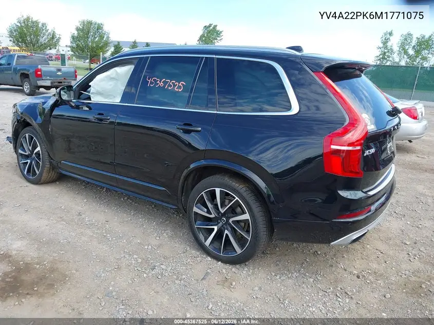 2021 Volvo Xc90 T6 Momentum 7 Passenger VIN: YV4A22PK6M1771075 Lot: 45367525