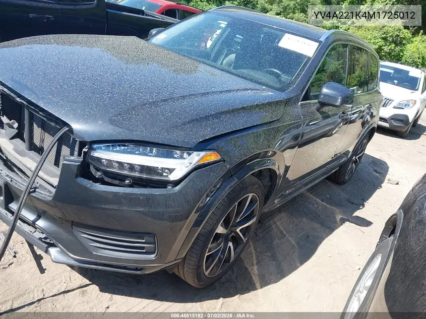 2021 Volvo Xc90 T6 Momentum 6 Passenger VIN: YV4A221K4M1725012 Lot: 45515192