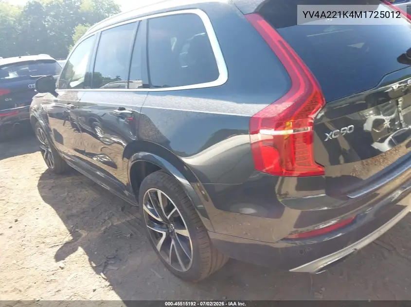 2021 Volvo Xc90 T6 Momentum 6 Passenger VIN: YV4A221K4M1725012 Lot: 45515192