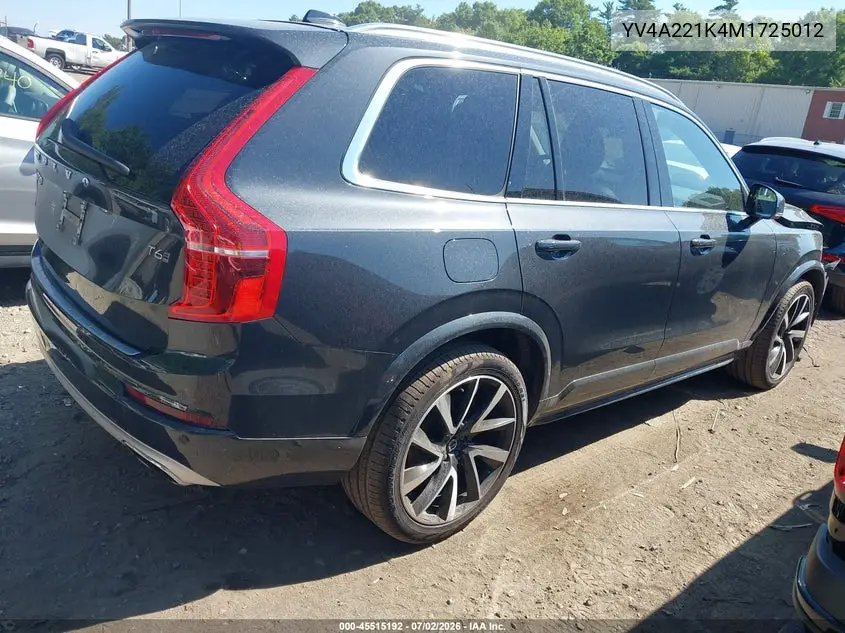 2021 Volvo Xc90 T6 Momentum 6 Passenger VIN: YV4A221K4M1725012 Lot: 45515192