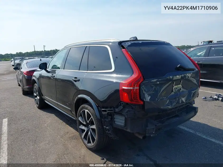 2021 Volvo Xc90 T6 Momentum 7 Passenger VIN: YV4A22PK4M1710906 Lot: 45556632