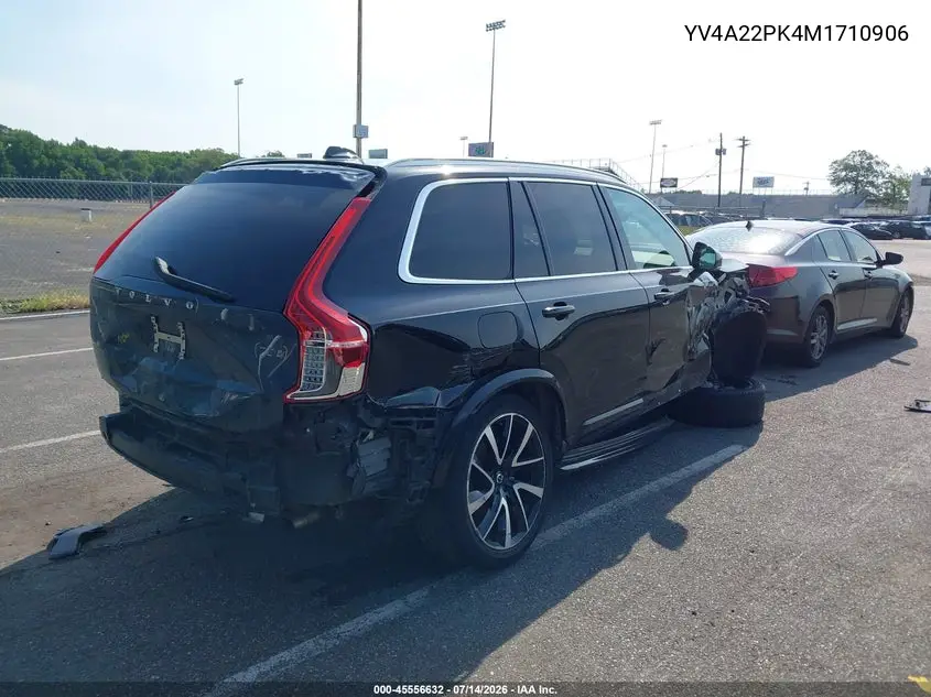 2021 Volvo Xc90 T6 Momentum 7 Passenger VIN: YV4A22PK4M1710906 Lot: 45556632