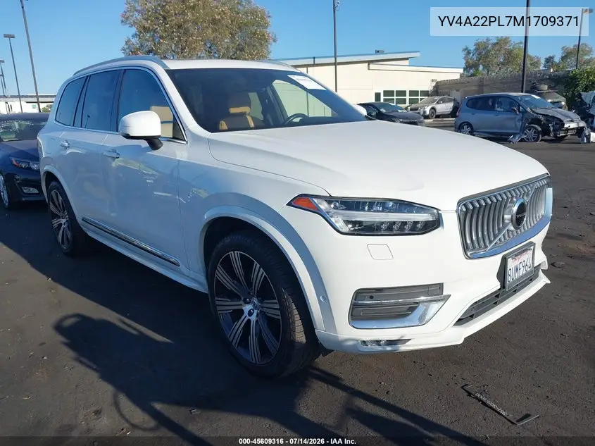 2021 Volvo Xc90 T6 Inscription 7 Passenger VIN: YV4A22PL7M1709371 Lot: 45609316