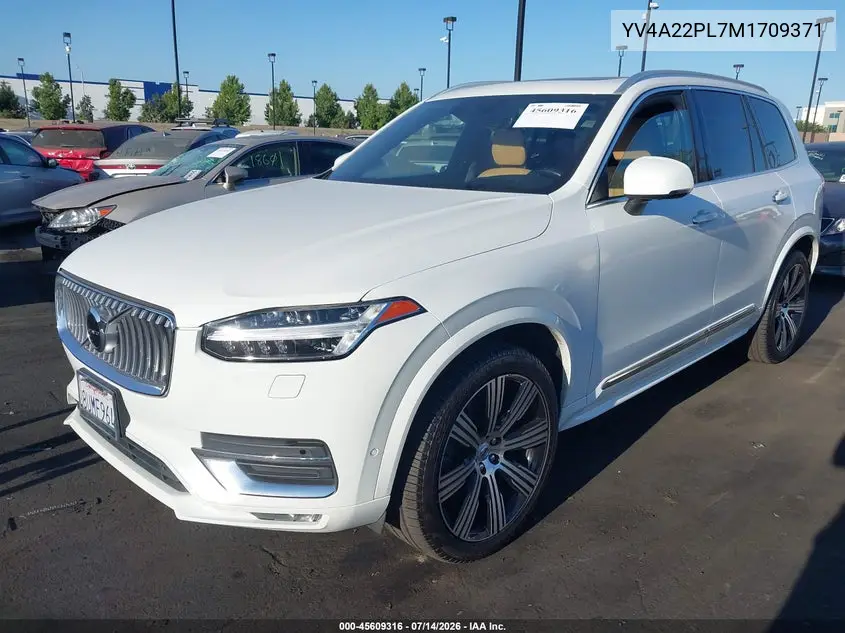 2021 Volvo Xc90 T6 Inscription 7 Passenger VIN: YV4A22PL7M1709371 Lot: 45609316