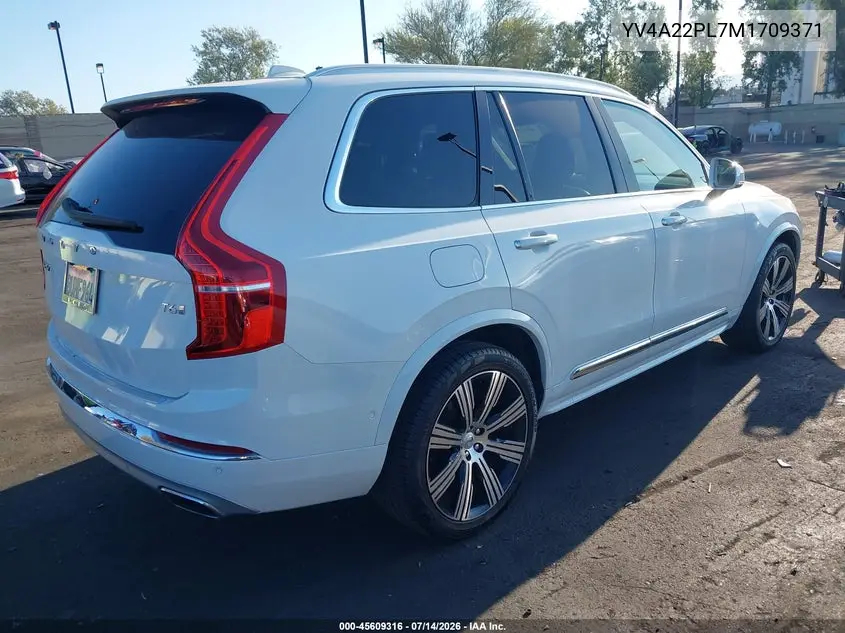 2021 Volvo Xc90 T6 Inscription 7 Passenger VIN: YV4A22PL7M1709371 Lot: 45609316