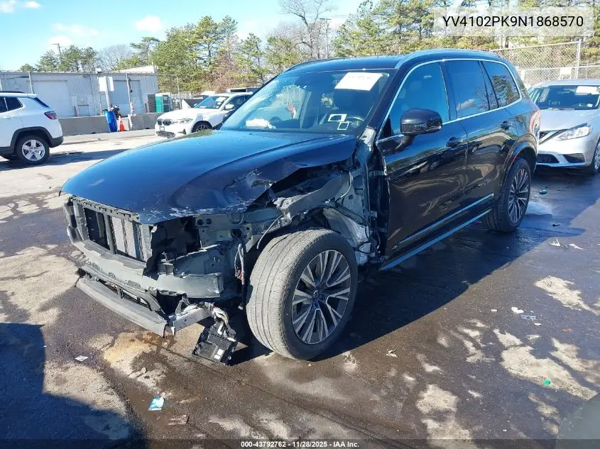 YV4102PK9N1868570 2022 Volvo Xc90 T5 Momentum 7 Passenger