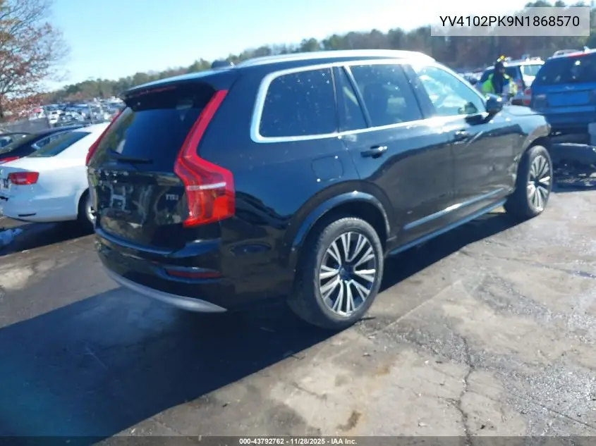 YV4102PK9N1868570 2022 Volvo Xc90 T5 Momentum 7 Passenger