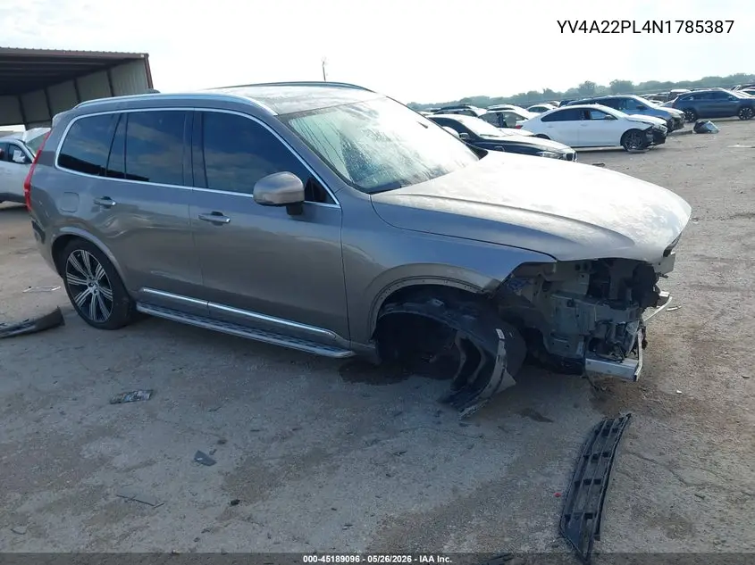 2022 Volvo Xc90 T6 Inscription 7 Passenger VIN: YV4A22PL4N1785387 Lot: 45189096