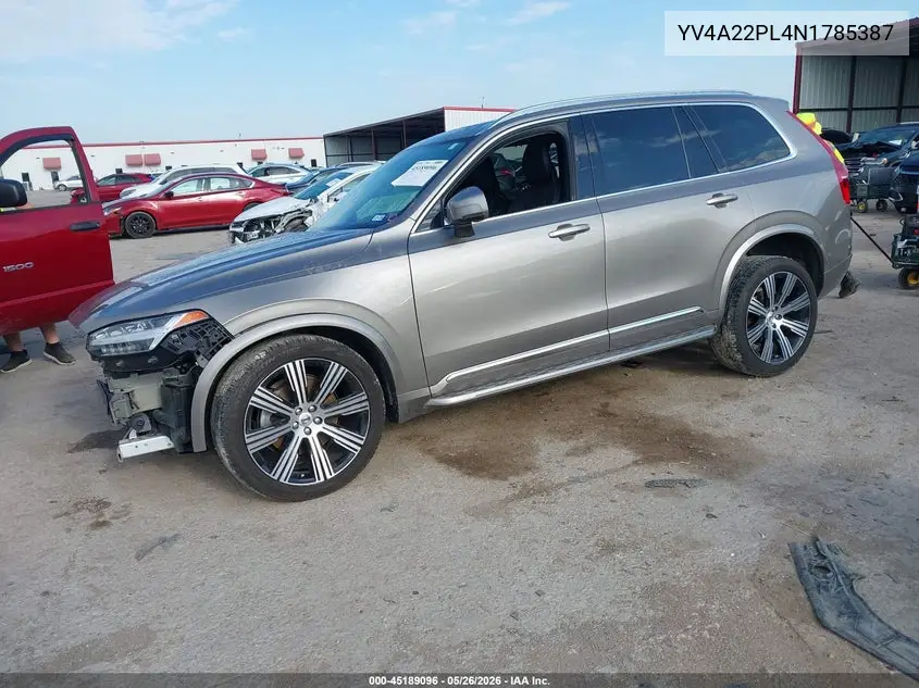 2022 Volvo Xc90 T6 Inscription 7 Passenger VIN: YV4A22PL4N1785387 Lot: 45189096