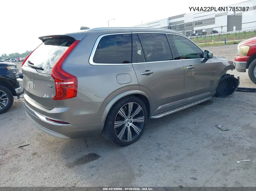 2022 Volvo Xc90 T6 Inscription 7 Passenger VIN: YV4A22PL4N1785387 Lot: 45189096