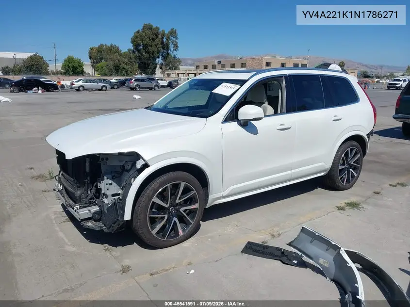 2022 Volvo Xc90 T6 Momentum 6 Passenger VIN: YV4A221K1N1786271 Lot: 45541591