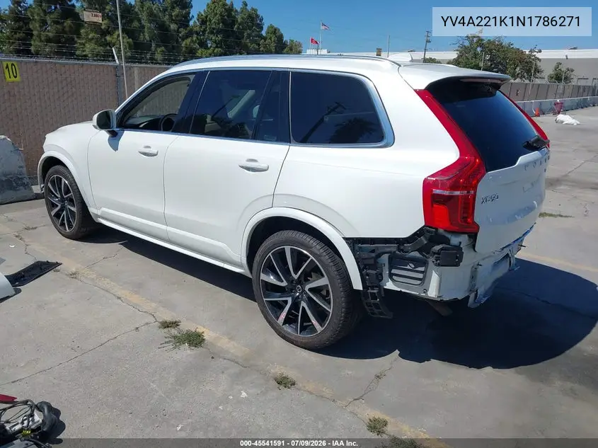 2022 Volvo Xc90 T6 Momentum 6 Passenger VIN: YV4A221K1N1786271 Lot: 45541591
