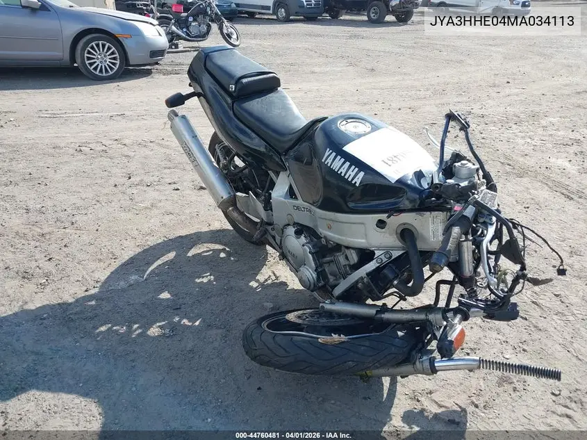 1991 Yamaha Fzr600 R VIN: JYA3HHE04MA034113 Lot: 44760481