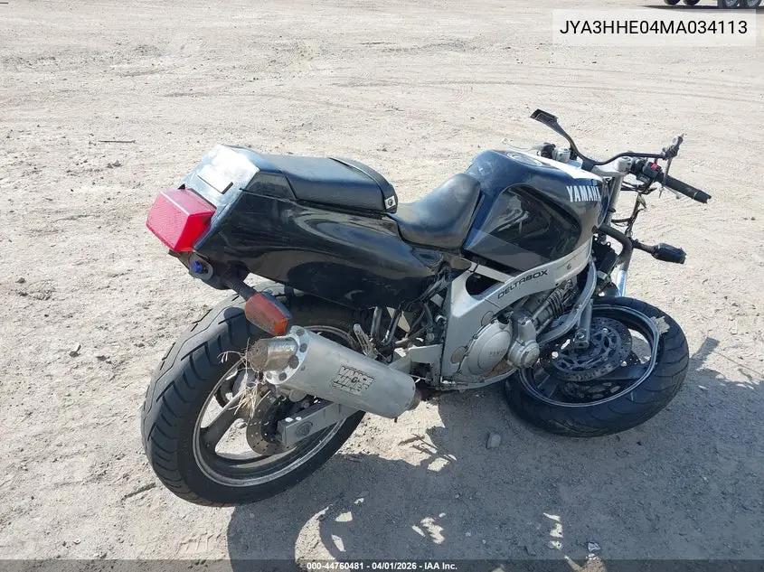 1991 Yamaha Fzr600 R VIN: JYA3HHE04MA034113 Lot: 44760481