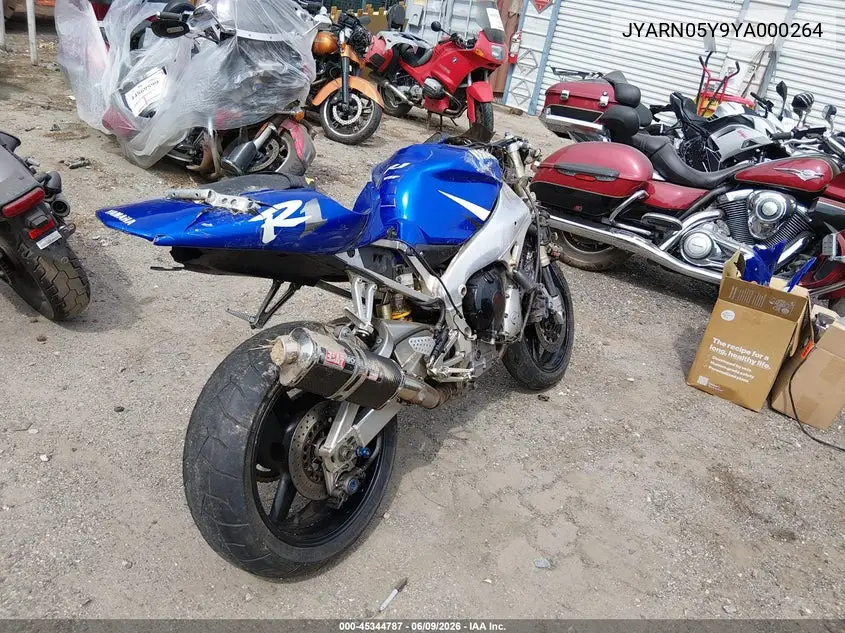 2000 Yamaha Yzfr1 VIN: JYARN05Y9YA000264 Lot: 45344787