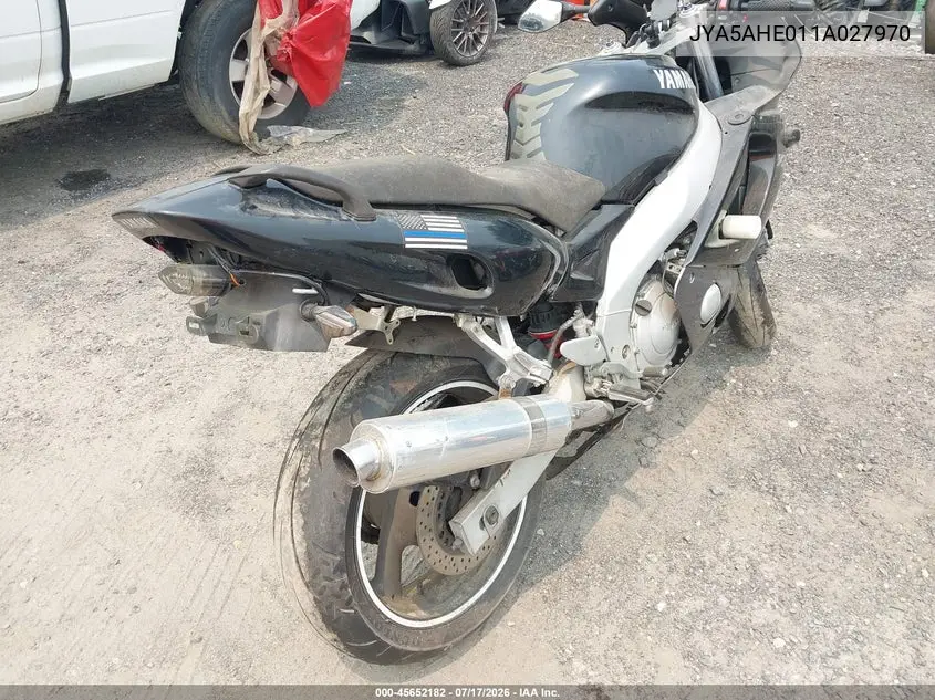 2001 Yamaha Yzf600 R VIN: JYA5AHE011A027970 Lot: 45652182