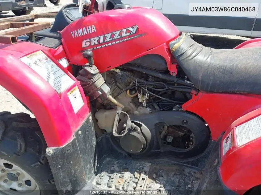 2006 Yamaha Yfm660 Fwa VIN: JY4AM03W86C040468 Lot: 12618133