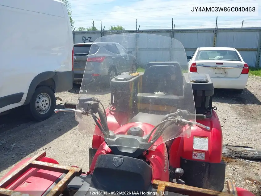 2006 Yamaha Yfm660 Fwa VIN: JY4AM03W86C040468 Lot: 12618133