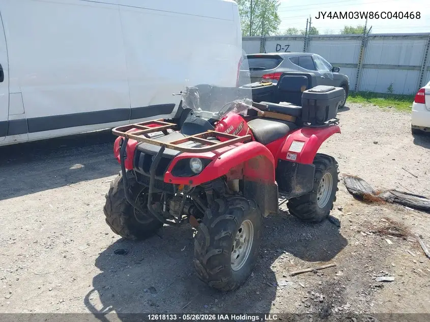 2006 Yamaha Yfm660 Fwa VIN: JY4AM03W86C040468 Lot: 12618133