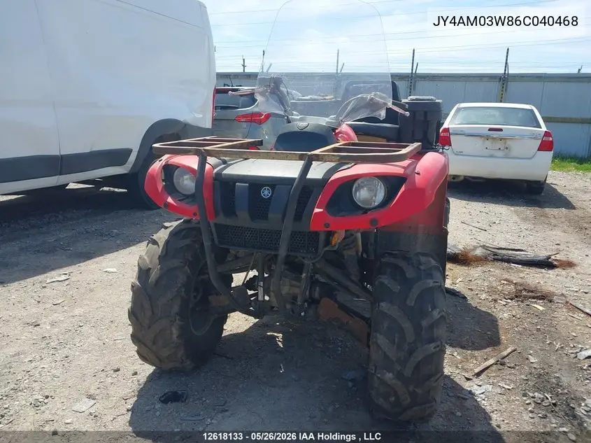 2006 Yamaha Yfm660 Fwa VIN: JY4AM03W86C040468 Lot: 12618133