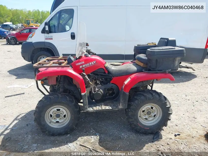 2006 Yamaha Yfm660 Fwa VIN: JY4AM03W86C040468 Lot: 12618133