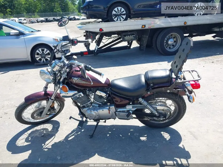 2007 Yamaha Xv250 VIN: JYAVG04E87A004725 Lot: 45532334