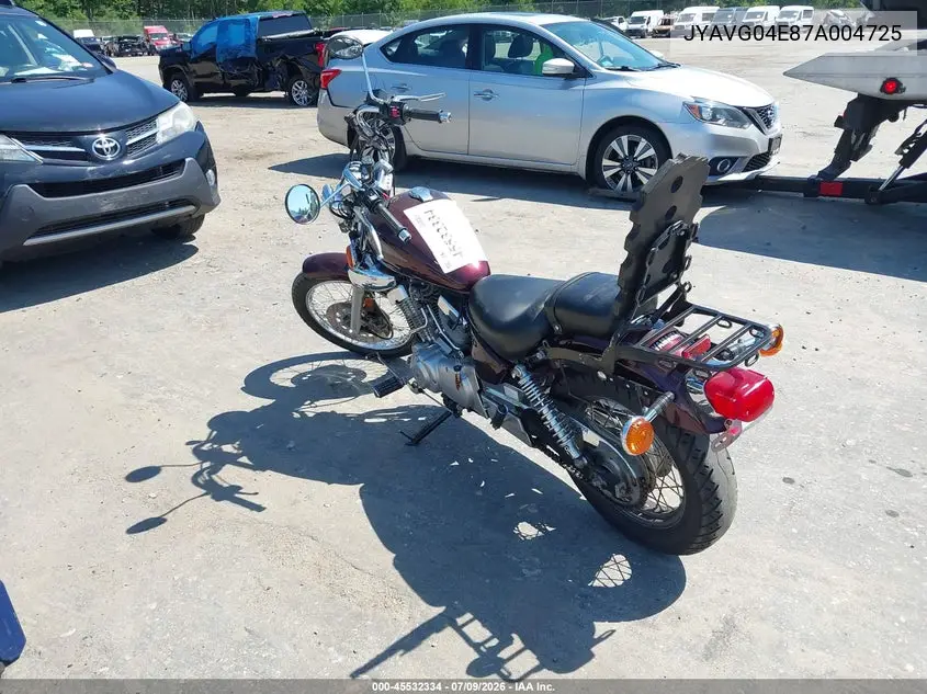 2007 Yamaha Xv250 VIN: JYAVG04E87A004725 Lot: 45532334