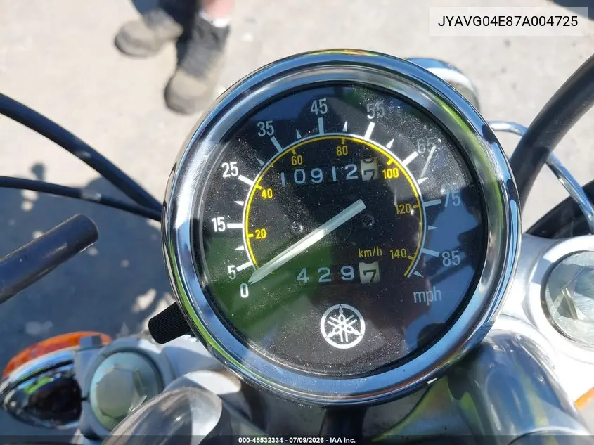 2007 Yamaha Xv250 VIN: JYAVG04E87A004725 Lot: 45532334