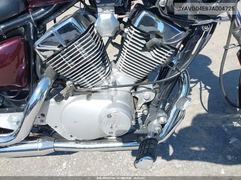 2007 Yamaha Xv250 VIN: JYAVG04E87A004725 Lot: 45532334