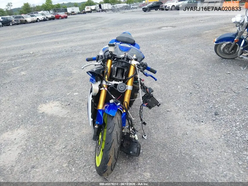 2010 Yamaha Yzfr6 VIN: JYARJ16E7AA020833 Lot: 45379213