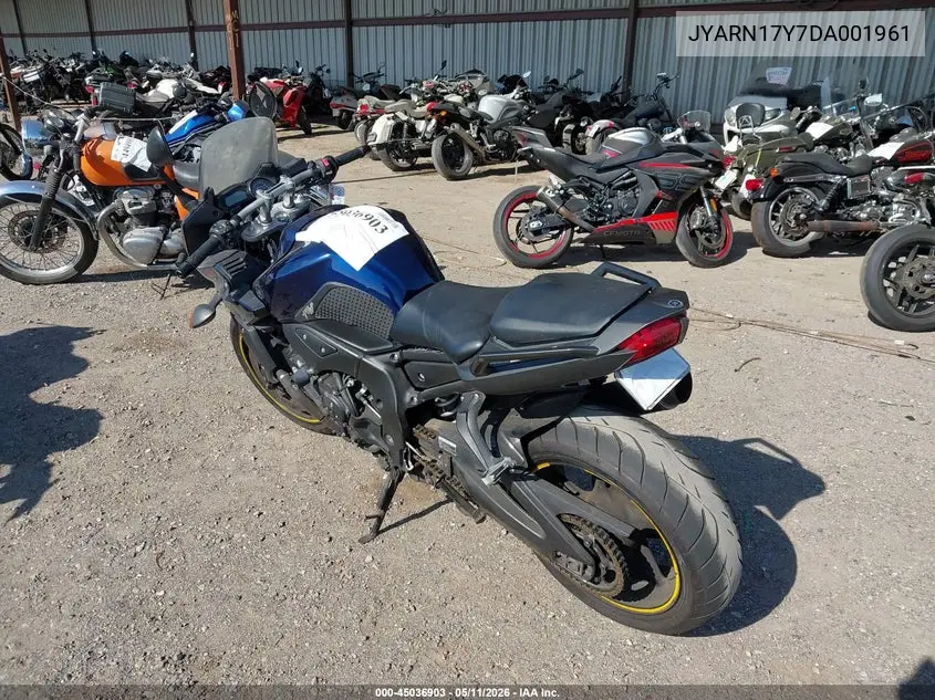 2013 Yamaha Fz1 Sc VIN: JYARN17Y7DA001961 Lot: 45036903
