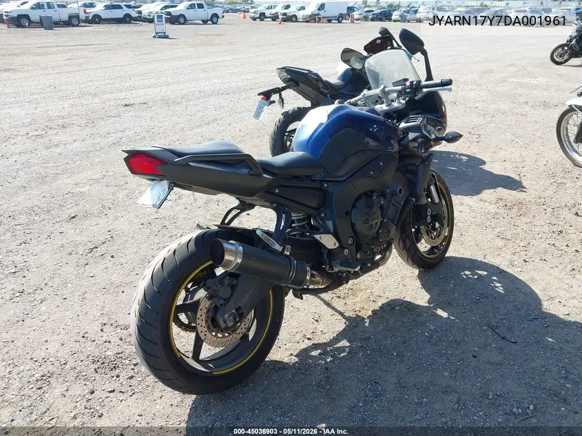 2013 Yamaha Fz1 Sc VIN: JYARN17Y7DA001961 Lot: 45036903