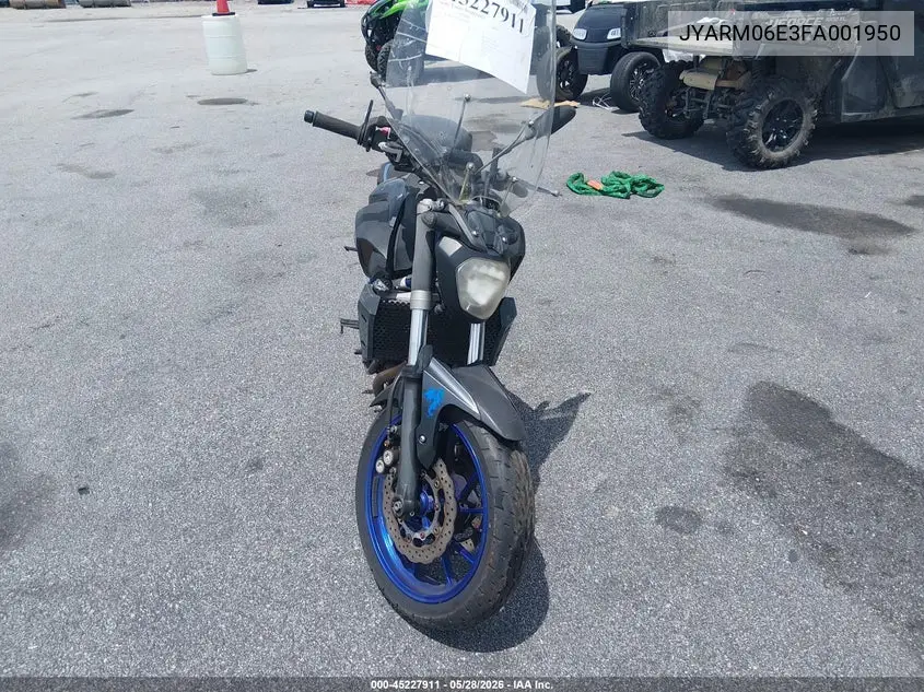 2015 Yamaha Fz07 VIN: JYARM06E3FA001950 Lot: 45227911
