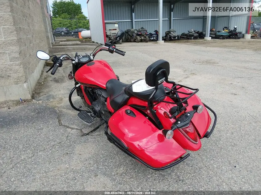 2015 Yamaha Xvs1300 Ct/Ctb VIN: JYAVP32E6FA006136 Lot: 45347933